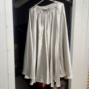 Satin-like Silver Circle Skirt